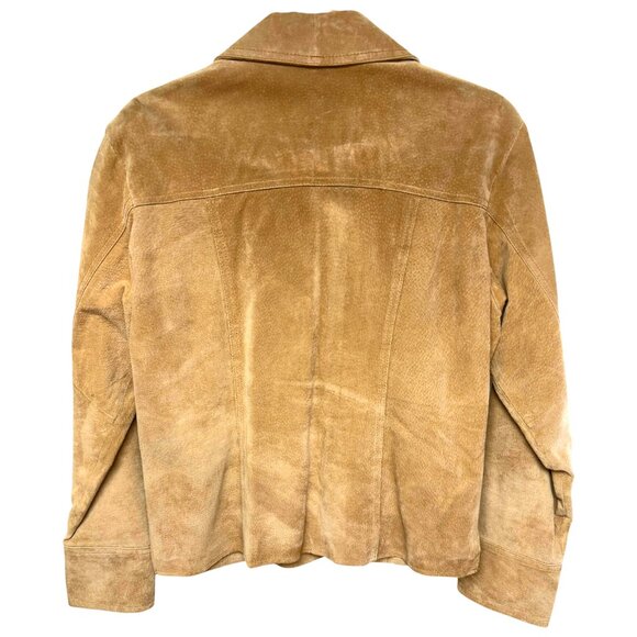 Coldwater Creek Tan Suede Snap Button Moto Styled Shirt Jacket - Picture 5 of 8